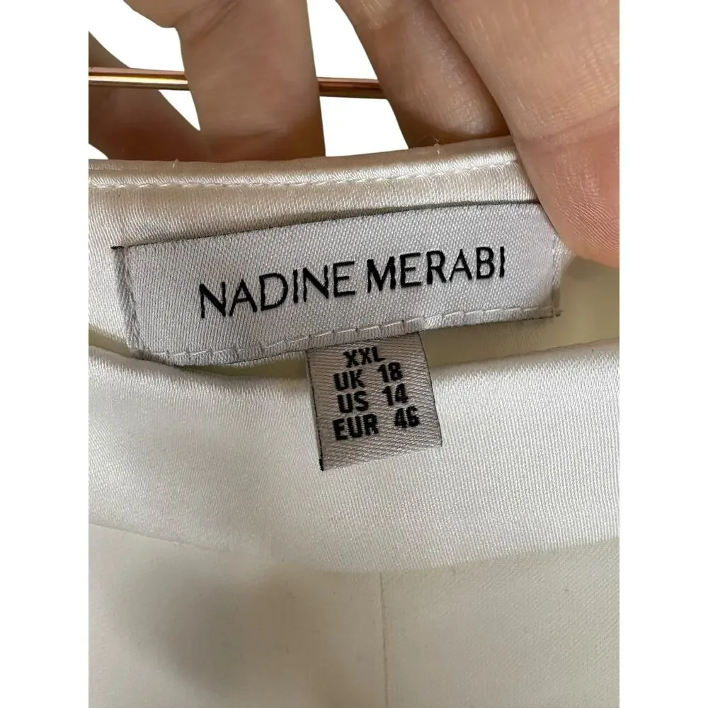 Nadine Merabi Charlotte Trouser High Rise Wide Leg Minimalist Elegant Bridal XXL